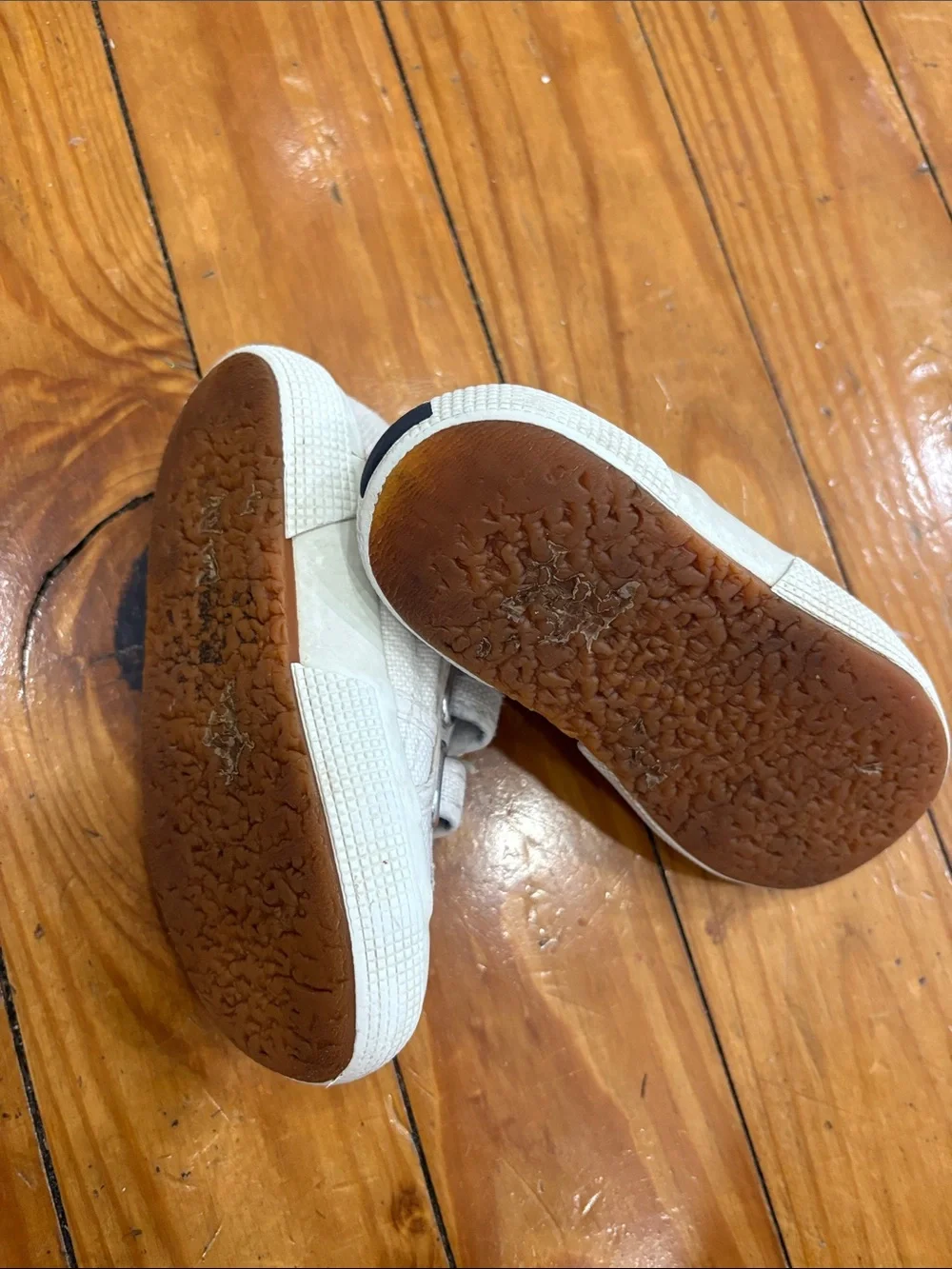 Superga Kids White Canvas Hook-and-Loop Sneakers